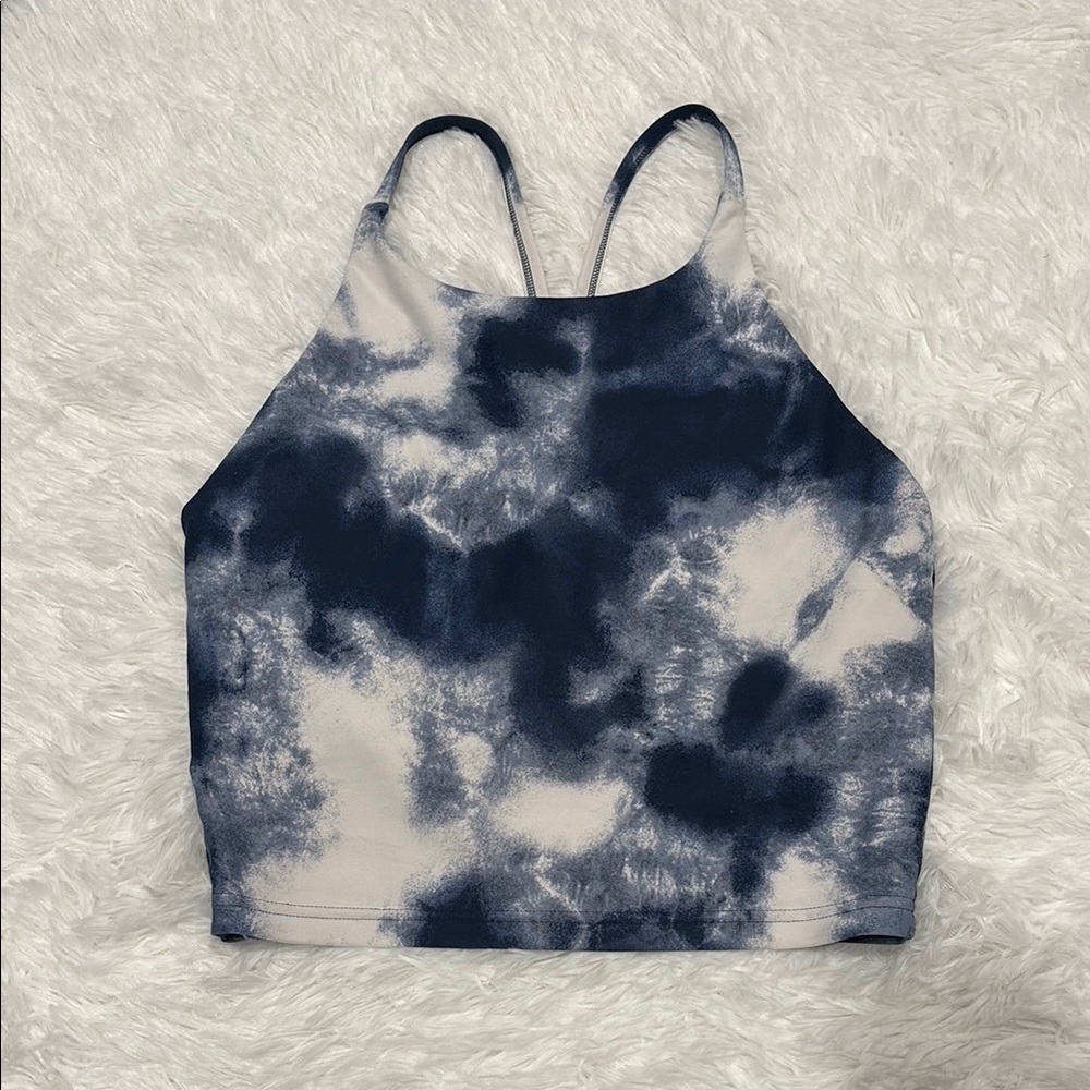 Athletic Tie-Dye Halter Crop Top